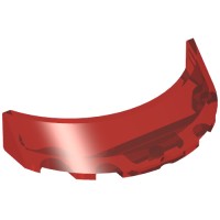 35299 - Windscreen 3 x 6 x 1 Curved with Rectangular Stud Holder in Bottom - Trans-Red