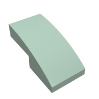 11477 - Slope Curved 2 x 1 No Studs [1/2 Bow] - Sand Green