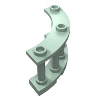 21229 - Fence Spindled 4 x 4 x 2 Quarter Round with 3 Studs - Sand Green