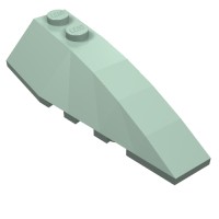 41747 - Wedge Curved 6 x 2 Right, Inner Ridges - Sand Green