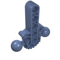 47306 - Large Figure Skeletal, Torso with Beam, 2 Ball Joints, and 7 Tooth Half Gear - Sand Blue