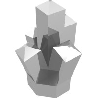 30385 - Rock 1 x 1 Crystal 5 Point - Chrome Silver