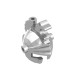 6122 - Helmet Castle - Dragon Crown Top with Clip - Chrome Silver