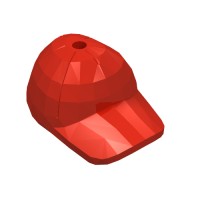 11303 - Hat / Cap Short Curved Bill with Seams and Hole on Top - Red