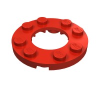 11833 - Plate Round 4 x 4 with 2 x 2 Round Opening - Red