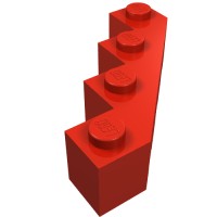 14413 - Wedge 4 x 4 Facet - Red