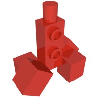 19734 - Creature Torso Blocky with Cube Feet (Minecraft Creeper) - Red