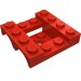 24151 - Vehicle Base 4 x 4 x 1 1/3 with Wheel Arches, 2 x 2 Recessed Center and Hole - Red
