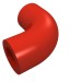25214 - Red - Brick Round 1 x 1 diameter Tube with 90 Degree Elbow (2 x 2 x 1) and Axle Holes (Crossholes) at each end