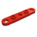 2711 - Red - Technic Plate 1 x 5 with Toothed Ends, 2 Studs and Center Axle Hole
