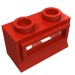 27c01 - Red - Window 1 x 2 x 1, Short Lip [with Glass]