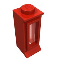 29ac01 - Window 1 x 1 x 2, Extended Lip, Solid Stud [with Glass] - Red