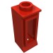 29 - Red - Window 1 x 1 x 2, Short Lip [no Glass]