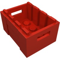 30150 - Box / Crate with Handholds  3 x 4 x 1 2/3 - Red