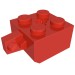 30389c - Red - Hinge Brick 2 x 2 Locking with 1 Finger Vertical and Axle Hole [X Opening]