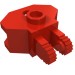 30396 - Red - Hinge 1 x 2 Locking with 2 Fingers and Towball Socket, 9 Teeth