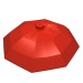 4094b - Red - Equipment Umbrella Top with No Bottom Flaps, 6 x 6 with Top Stud