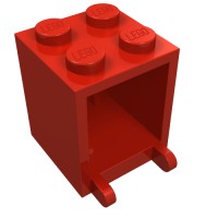 4345a - Box 2 x 2 x 2 [Solid Studs] - Red