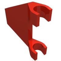 44676 - Flag 2 x 2 Trapezoid with Flat Area between Clips - Red
