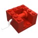 586c01 - Red - String Reel Winch 4 x 4 x 2 with Metal Handle, Red Drum