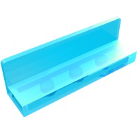 15207 - Panel 1 x 4 x 1 with Rounded Corners [Thin Wall] - Trans-Light Blue