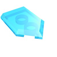 22385 - Tile Special 2 x 3 Pentagonal - Trans-Light Blue