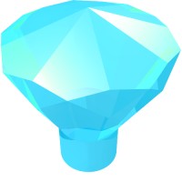 30153 - Rock 1 x 1 Jewel / Gem 24 Facet - Trans-Light Blue
