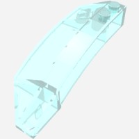 41749 - Wedge Curved 8 x 3 x 2 Open Right - Trans-Light Blue