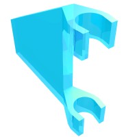44676 - Flag 2 x 2 Trapezoid with Flat Area between Clips - Trans-Light Blue