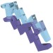 59233pat0001 - Trans-Light Blue - Wave / Lightning Angular, Double with Marbled Trans-Purple Pattern