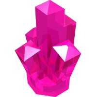 30385 - Rock 1 x 1 Crystal 5 Point - Trans-Dark Pink