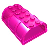 4238 - Trunk / Chest Lid 4 x 6 x 1 2/3 - Trans-Dark Pink