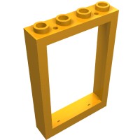 2493b - Window 1 x 4 x 5 with Hollow Studs - Medium Orange