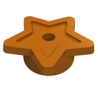 11609 - Tile, Star with Stud Holder, Pin Hole - Dark Orange