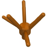 19119 - Plant, Flower Stem with Bar and 6 Stems - Dark Orange