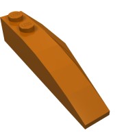 41748 - Wedge Curved 6 x 2 Left, Inner Ridges - Dark Orange