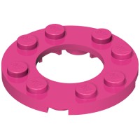 11833 - Plate Round 4 x 4 with 2 x 2 Round Opening - Dark Pink