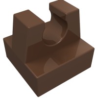 2555 - Tile Special 1 x 1 with Clip and Straight Tips - Brown