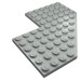 2401 - Wedge Plate 10 x 10 with 4x4 Cutout and Cut Corner - Light Gray