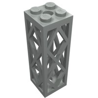 2580c01 - Support 2 x 2 x 5 Lattice Pillar, Complete Assembly - Light Gray