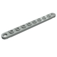 2719 - Technic Plate 1 x 10 with Toothed Ends - Light Gray