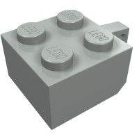 30389a - Hinge Brick 2 x 2 Locking with 1 Finger Vertical [No Axle Hole] - Light Gray
