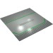 309pr0001 - Light Gray - Baseplate 32 x 32 Split with 2 x 14 Center Studs, Service Station with Green Lines Print