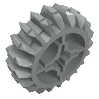 32269 - Technic Gear 20 Tooth Double Bevel with Axle Hole Type 2 [X Opening] - Light Gray