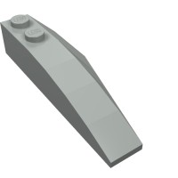 41748 - Wedge Curved 6 x 2 Left, Inner Ridges - Light Gray