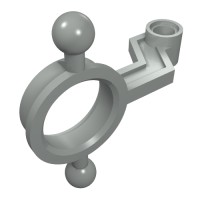 6540b - Technic Steering Arm Large with Hub, Towballs - Axle Connection - Light Gray