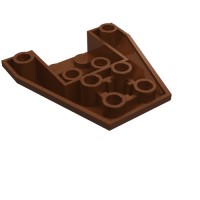 13349 - Wedge Sloped Inverted 4 x 4 Triple [4 Connections between Front Studs] - Reddish Brown