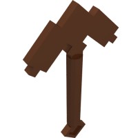 18789 - Tool Pickaxe Blocky, Double - Reddish Brown