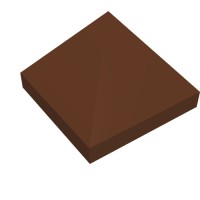 22388 - Slope 45Â° 1 x 1 x 2/3 Quadruple Convex [Pyramid] - Reddish Brown