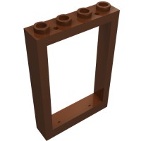 2493b - Window 1 x 4 x 5 with Hollow Studs - Reddish Brown